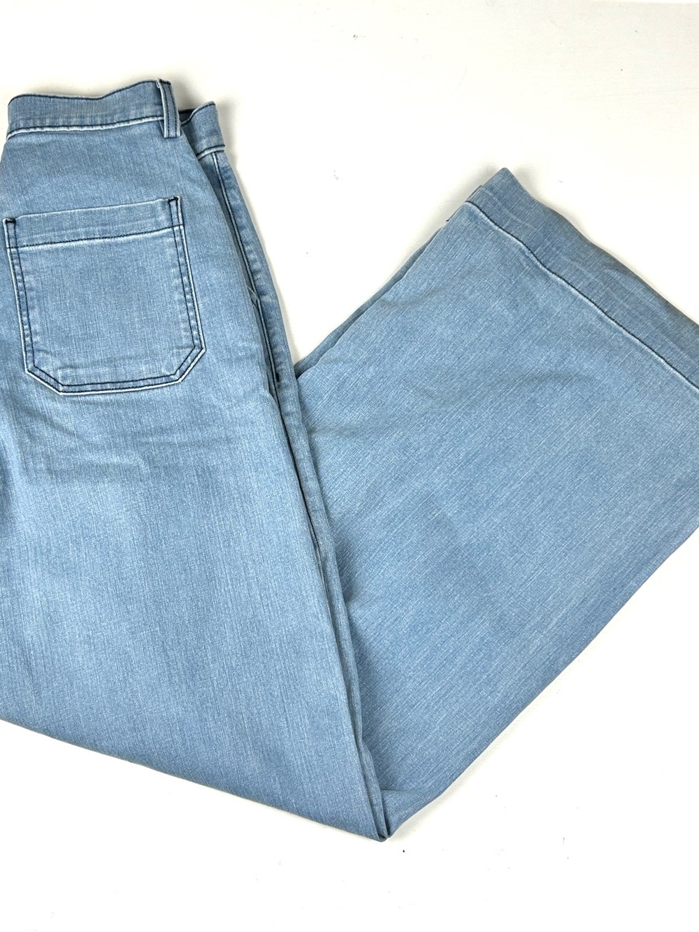 Anthropologie The Odells Size 6 High Waisted Wide Leg Pleated Blue Jeans